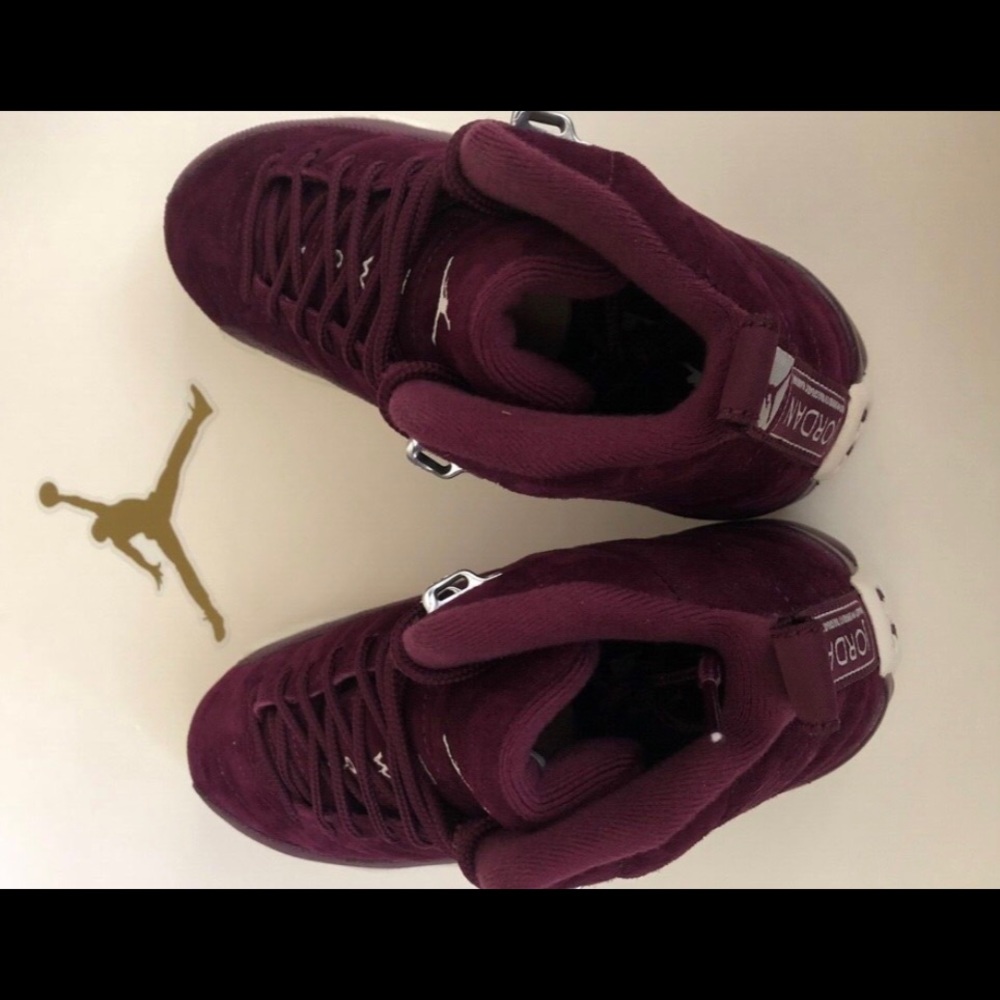 Air Jordan Retro 12 XII BORDEAUX WOMEN'S SAIL METALLIC SILVER NEW! IN BOX! 5Y - Picture 2 of 13